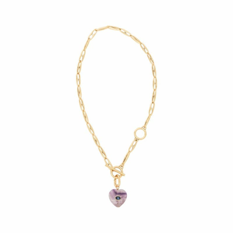 Edyth Heart Necklace in Violet