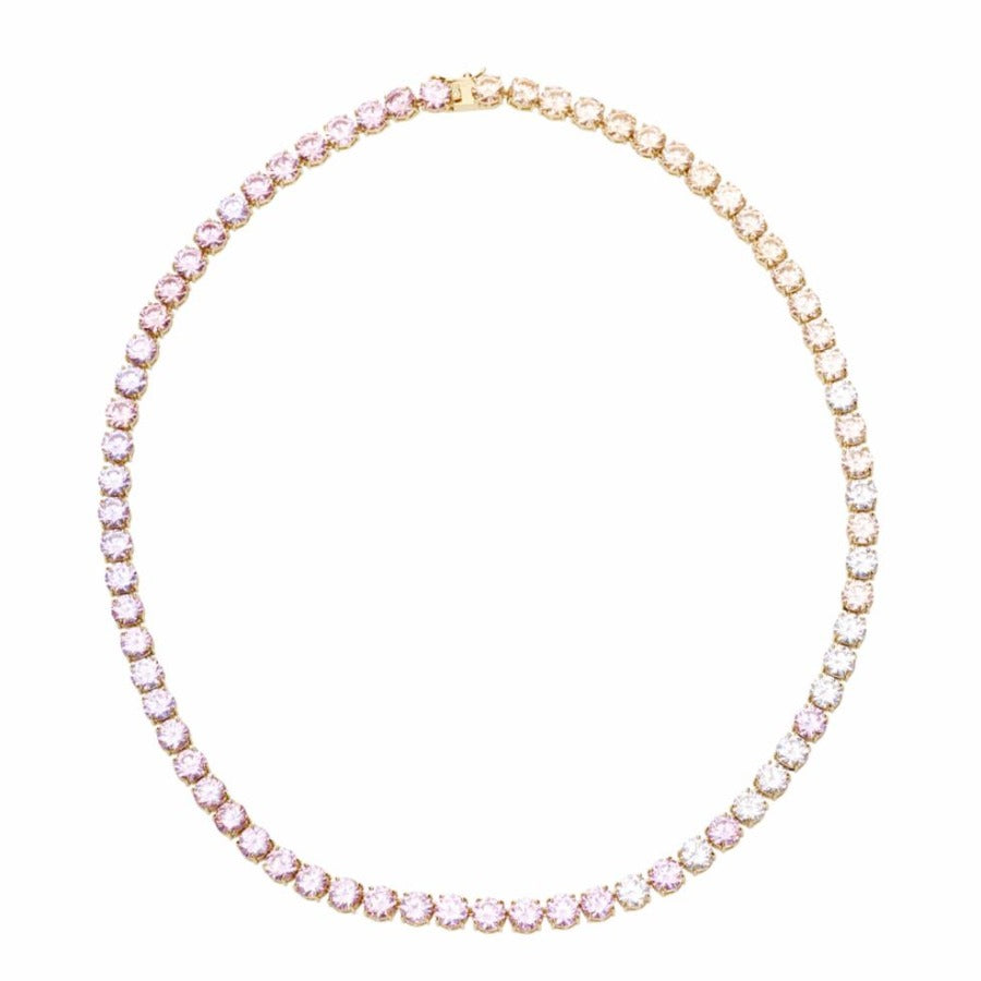 Georgie Crystal Necklace in Pink