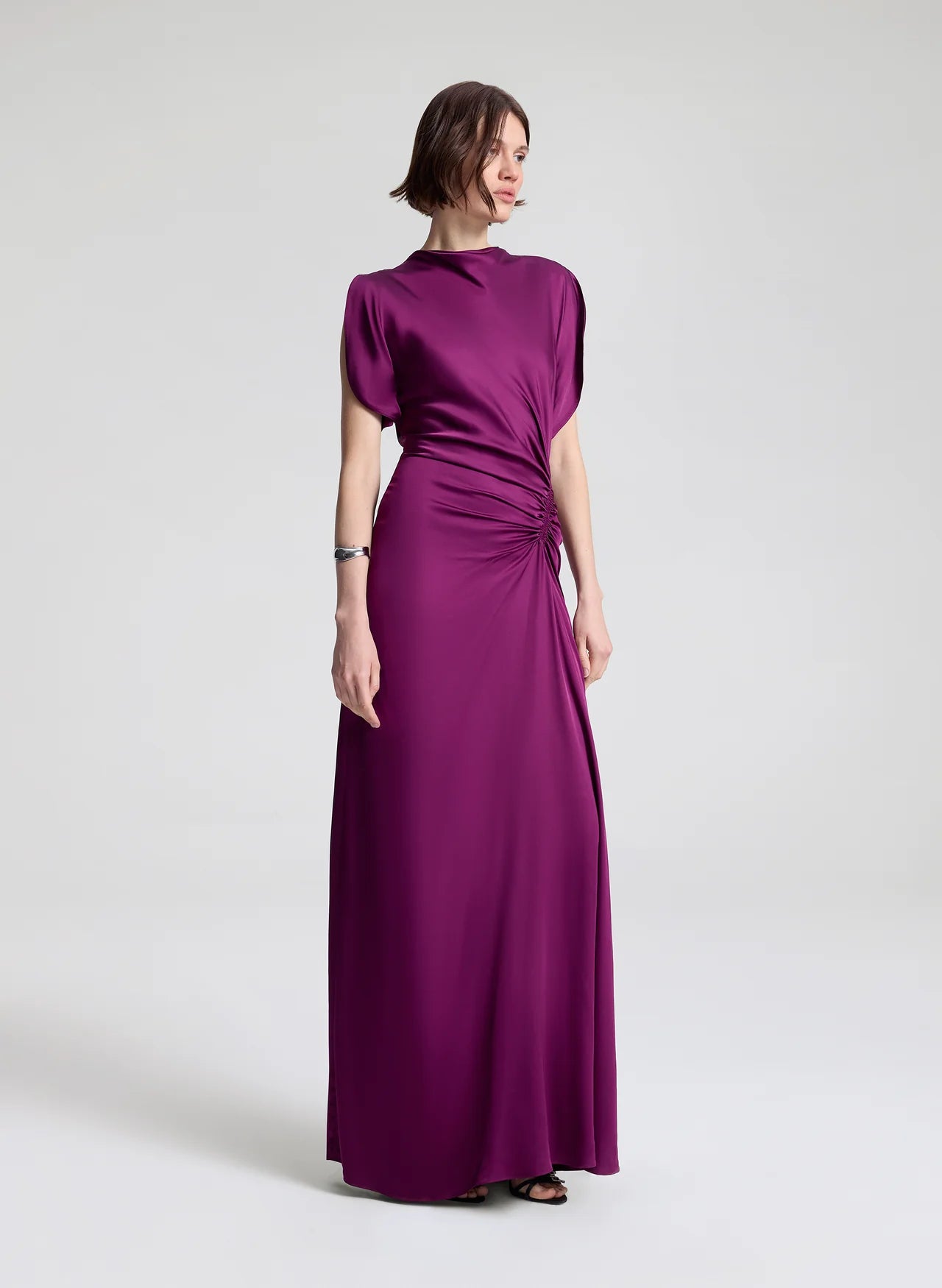 Nadia Satin Gown in Jewel