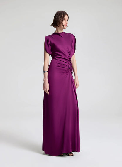 Nadia Satin Gown in Jewel