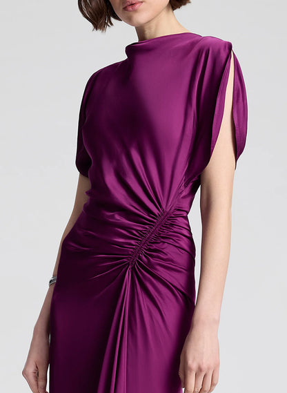 Nadia Satin Gown in Jewel