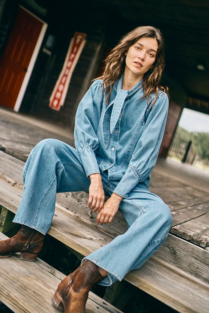 Odessa Shirt in Vintage Denim