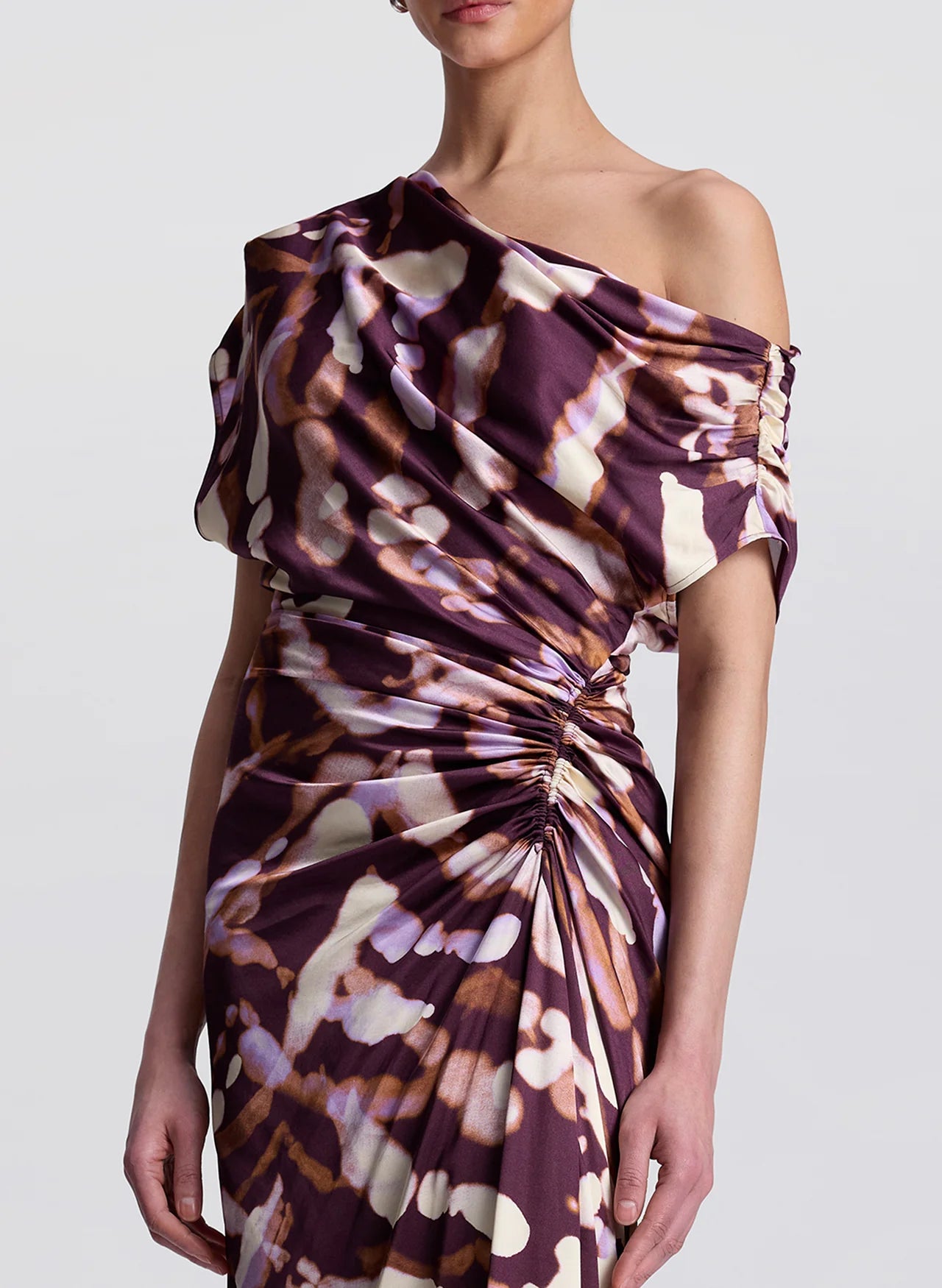 Poppy Satin Gown in Plum/Violet