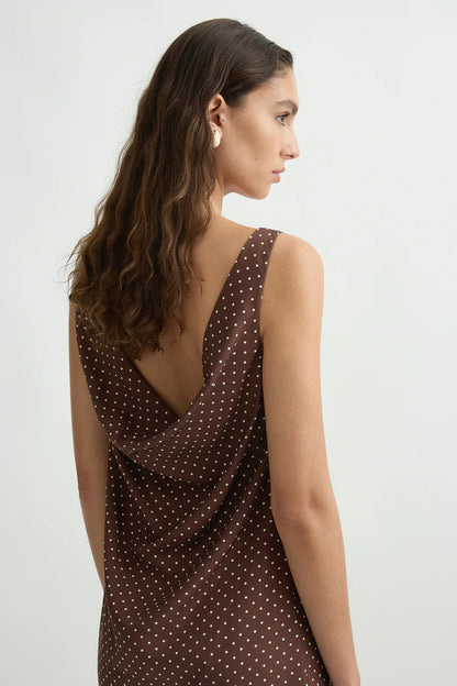 Evie Dress in Chocolate Vanilla Polka Dot