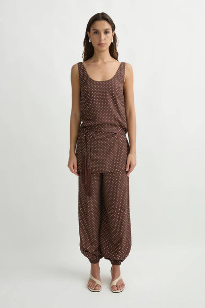 Evie Dress in Chocolate Vanilla Polka Dot