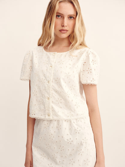 Salma Mini Skirt in Vintage White