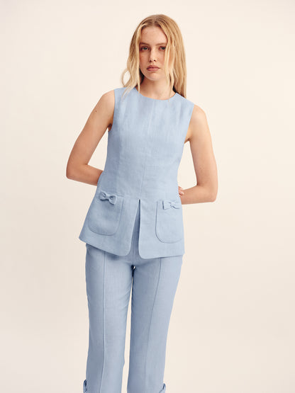 Harper Capri Pant in Blue