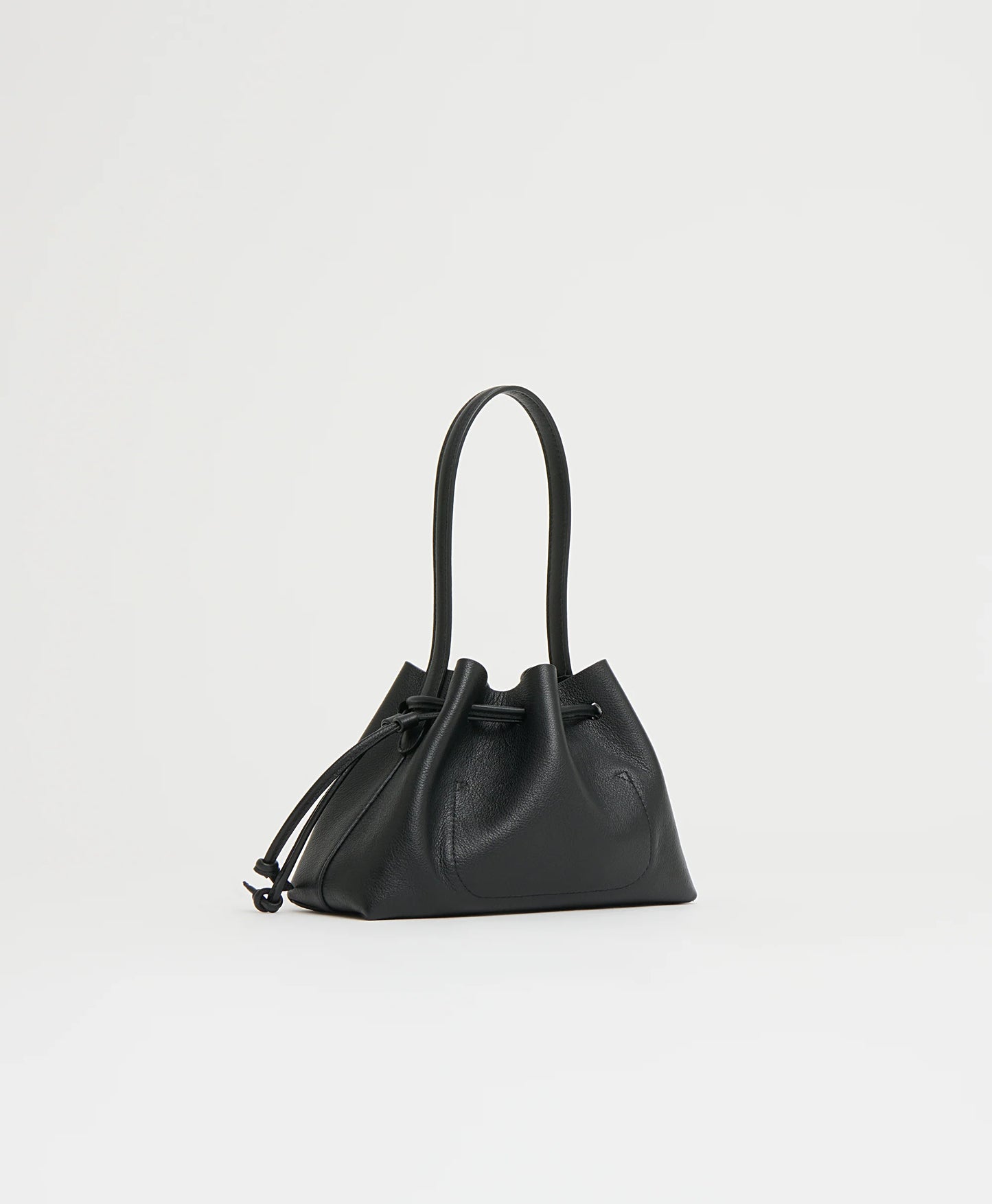 Drawstring Pouchette in Black