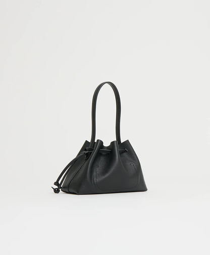 Drawstring Pouchette in Black