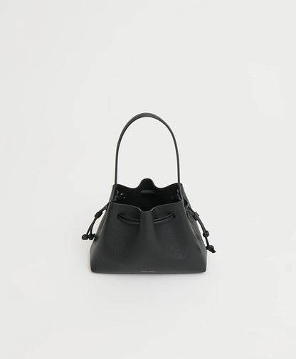 Drawstring Pouchette in Black