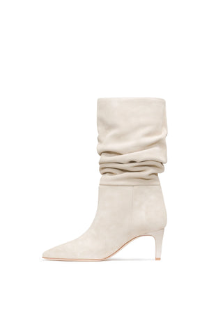 
            
                Load image into Gallery viewer, Angora white calf suede heel 60 boots
            
        