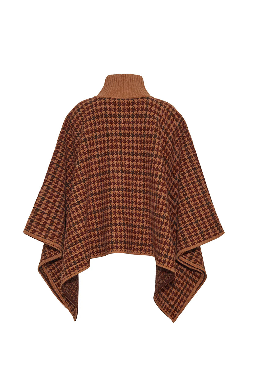 Pagoda Cape in Multi Camel Check
