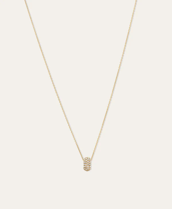 Wide Pavé Diamond Mini Bead
