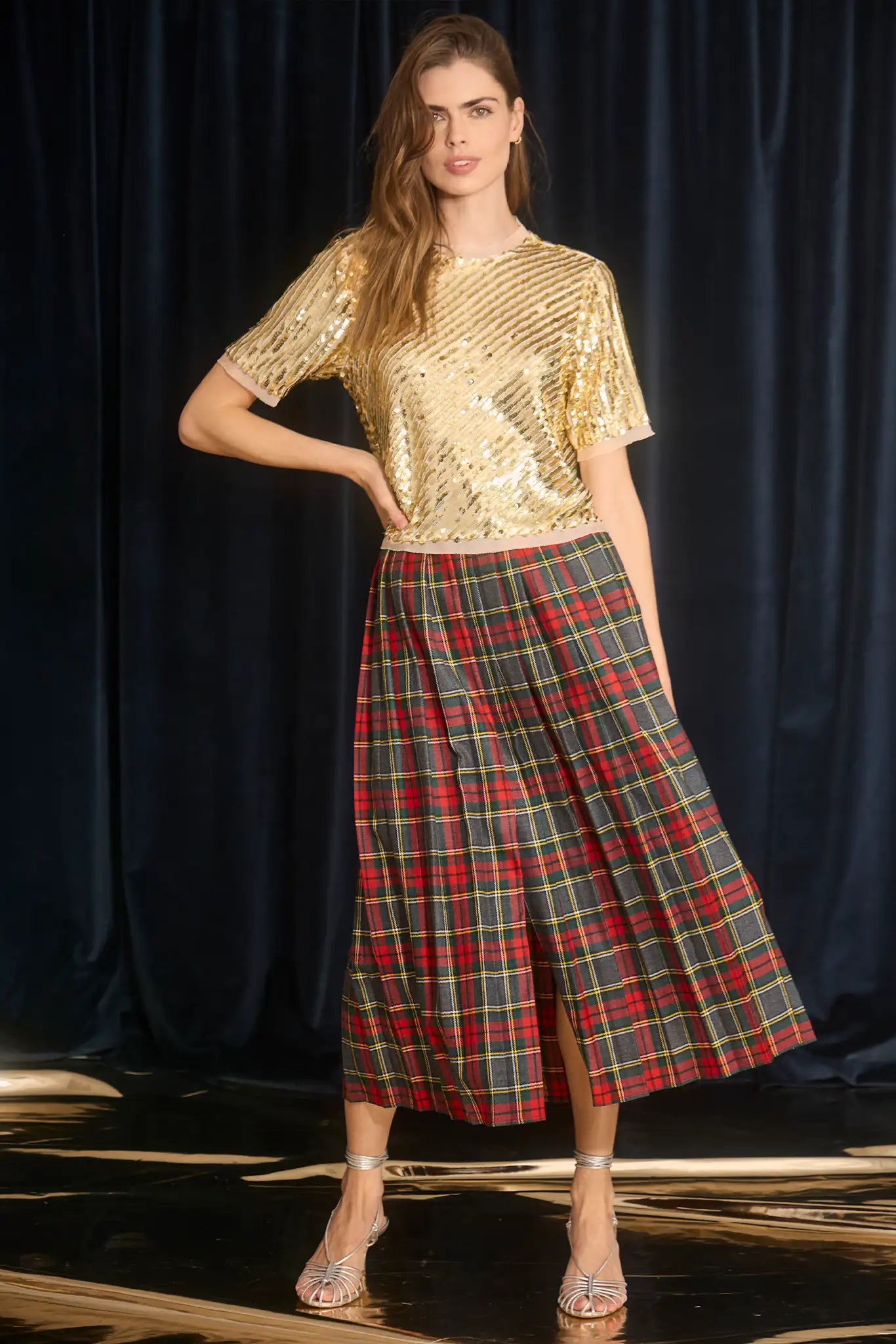 Pixie Top in Gold Sequin