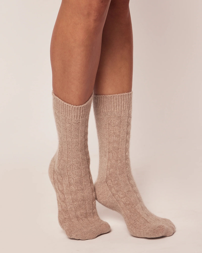 Cashmere Socks in Beige