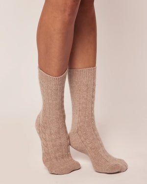 Cashmere Socks in Beige