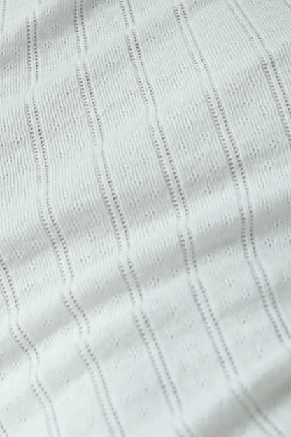 Pointelle Slim Fit Tee in White