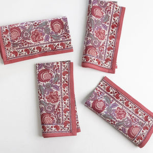 Bohemian Floral Dusty Rose Napkin | Set of 4