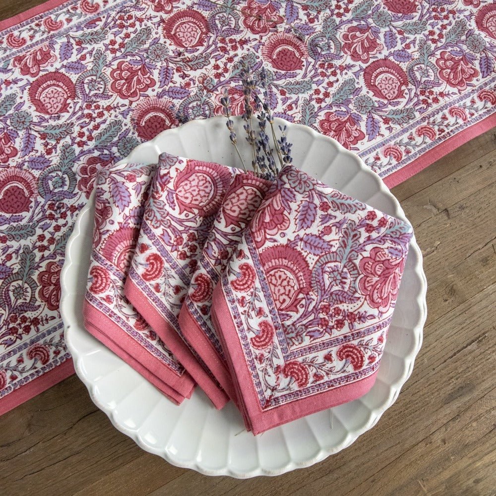 Bohemian Floral Dusty Rose Napkin | Set of 4