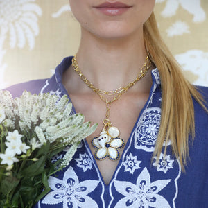 Puka Shell Pendant in Lapis