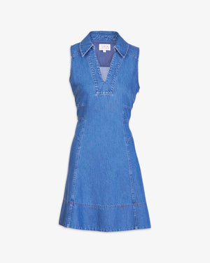 Reinata Dress in Medium Indigo Blue