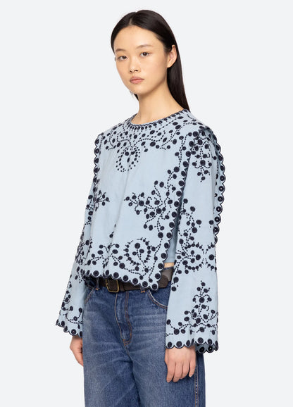 Frances Top in Blue