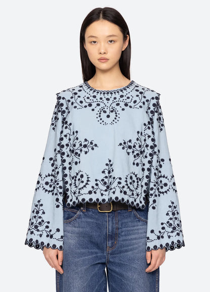 Frances Top in Blue