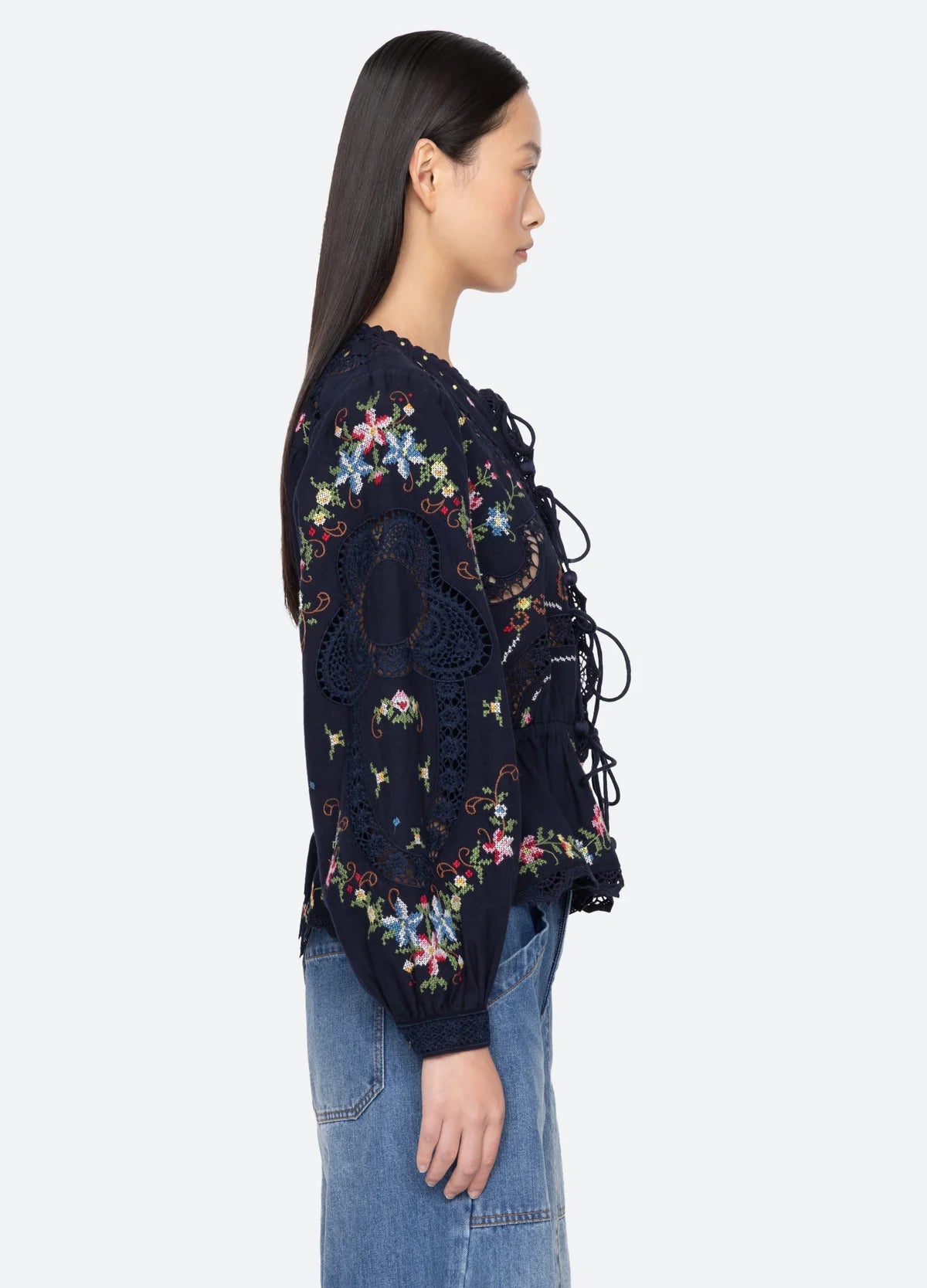 Edwina L/S Top in Navy