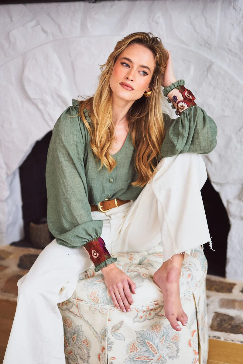 Pansy Blouse in Green