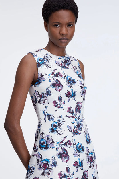 Rumi Dress In Purple & Blue Floral Print