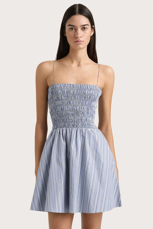 Union Mini Dress Blue Stripe