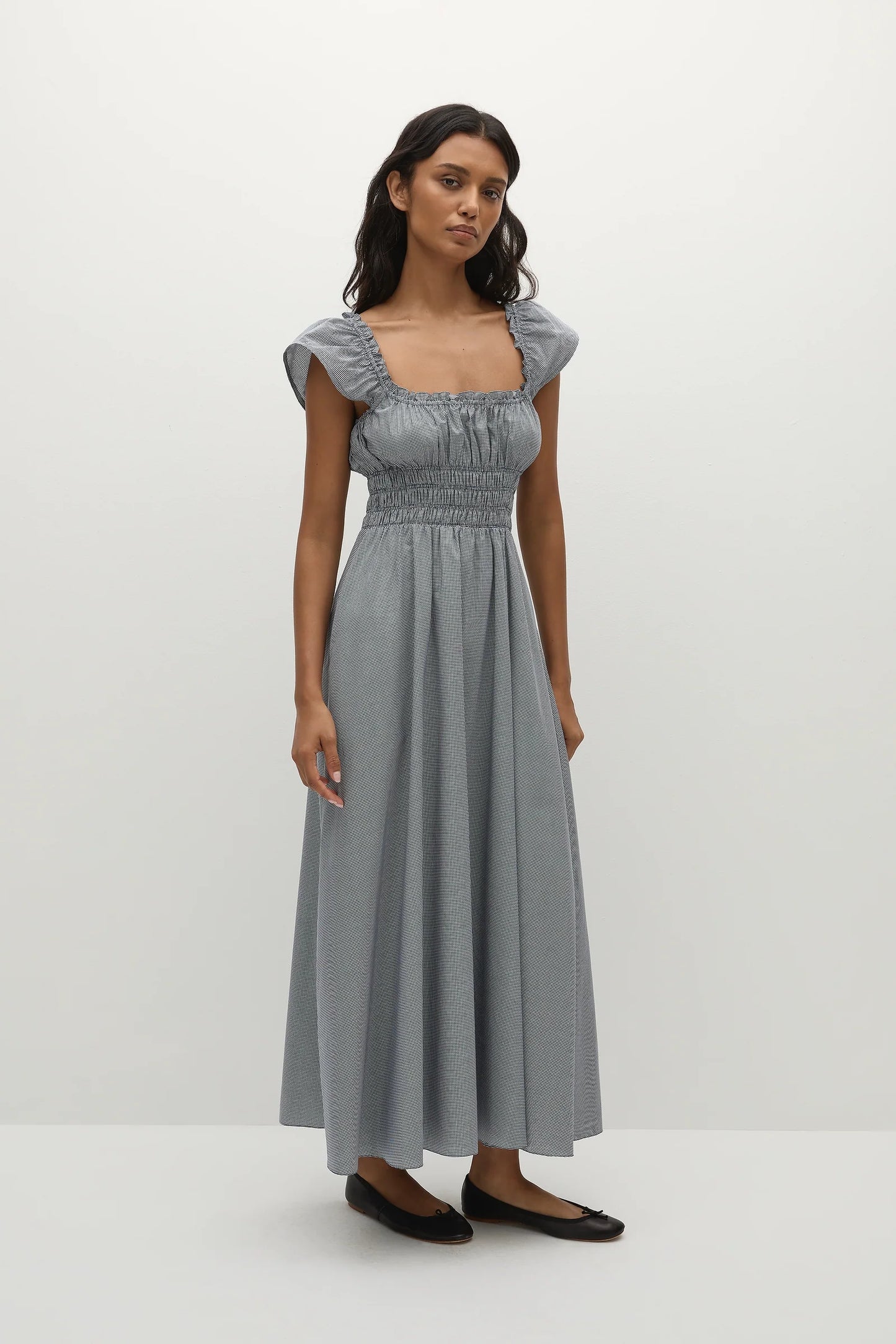 Janne Midi Dress Hanne Gingham Vintage Navy