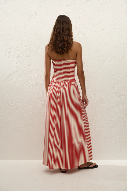 Vera Maxi Dress Orozco Stripe Dusty Tomato
