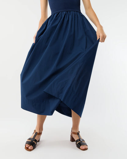 Cosette Dress in Bright Navy Cotton/Silk