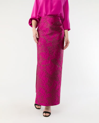 Long Pencil Skirt in Magneta