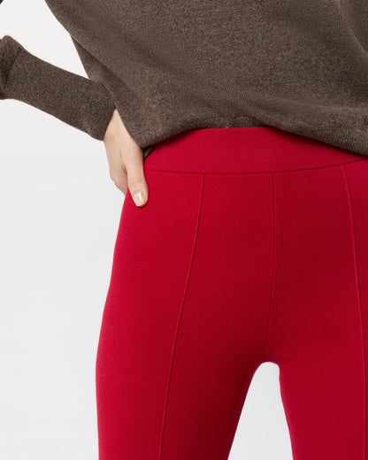 Lara Knit Flare Cropped Pant in Red Supima Cotton