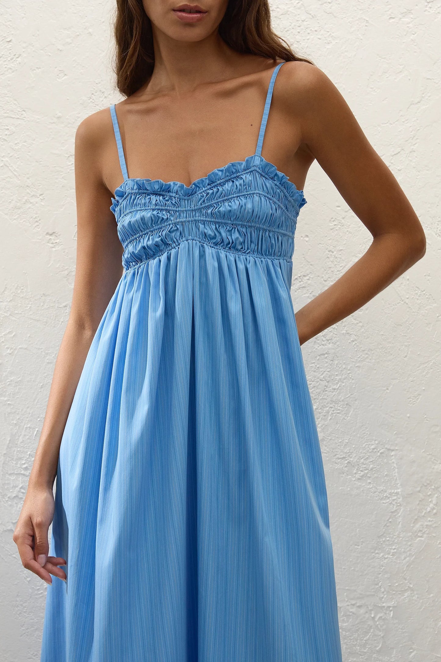 Presa Maxi Dress Mico Pinstripe Azul