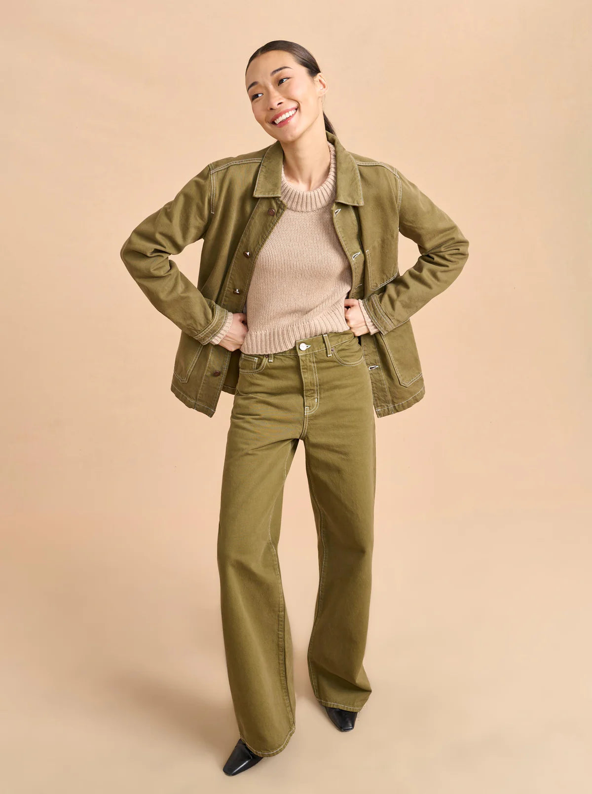 Solid Mini Marin Sweater in Camel