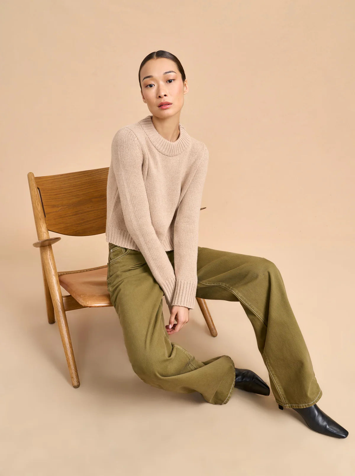 Solid Mini Marin Sweater in Camel