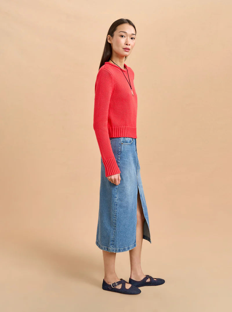 Mini Marina Sweater in Deep Coral