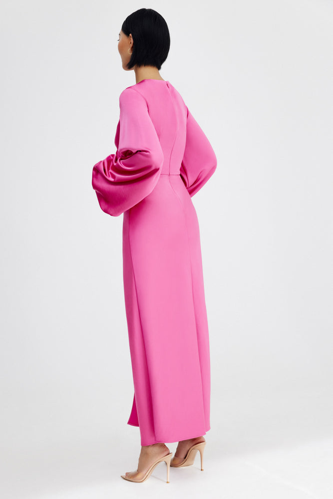 Lara Long Sleeve Dress in Pop Pink