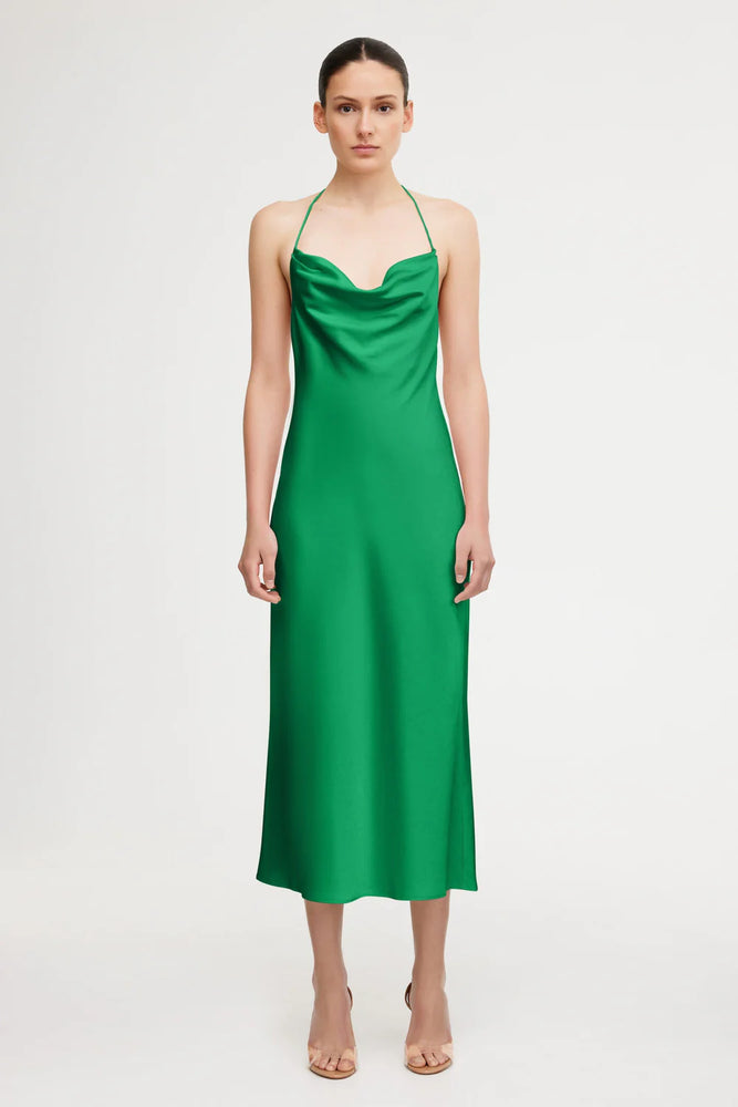 Danika Cowl Dress in Emerald