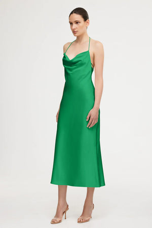 Danika Cowl Dress in Emerald