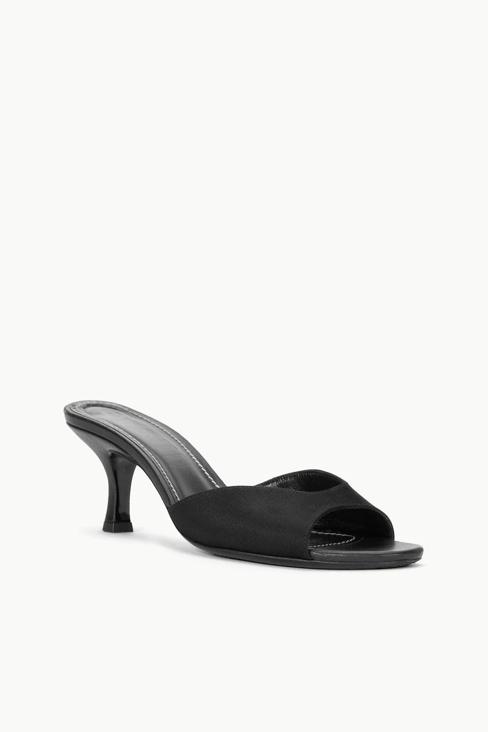 Brigitte Mule in Black Satin