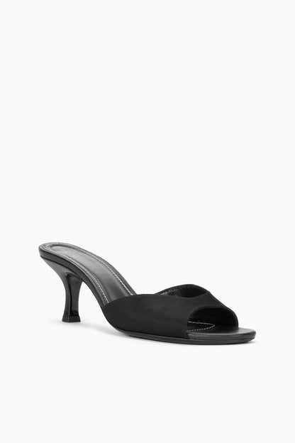 Brigitte Mule in Black Satin