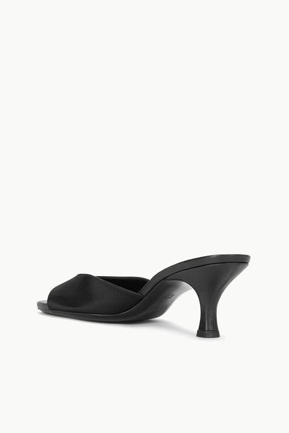 Brigitte Mule in Black Satin