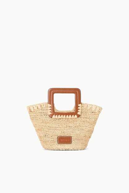 Shirley Raffia Mini Bucket in Natural/Tan