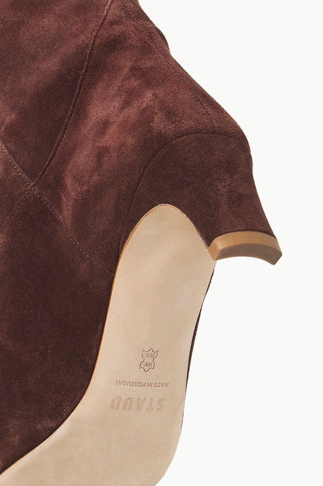 Western Wally Boot in Mahogany Suede