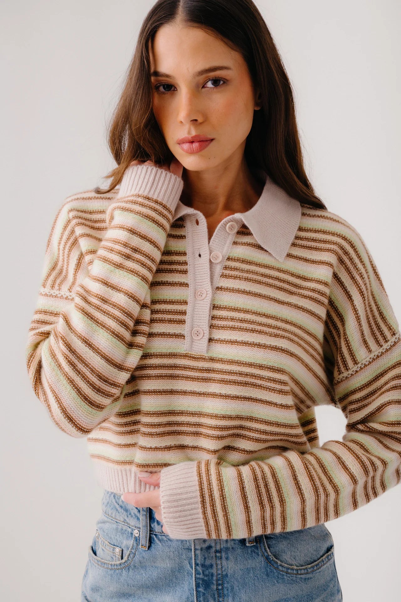 Maddie Cashmere Polo in Buttercup