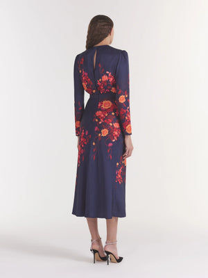 Claudia Midi Dress in Flori Sunset